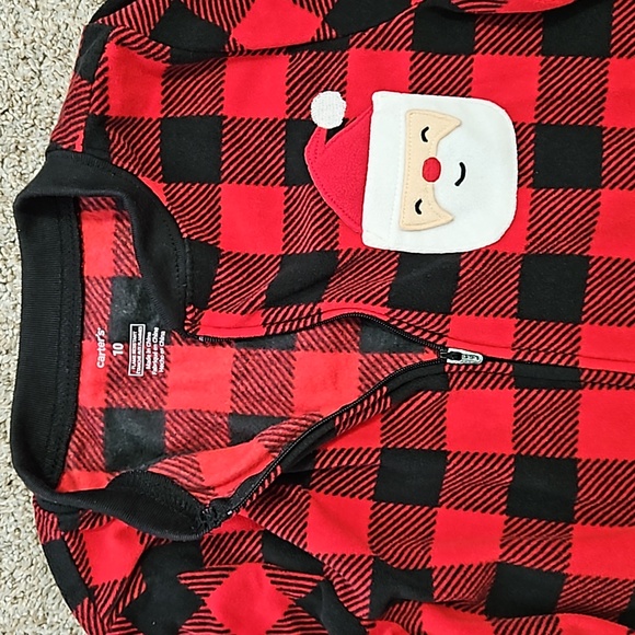 LN Carter's kids size 10 fleece buffalo check pajamas - Picture 2 of 4